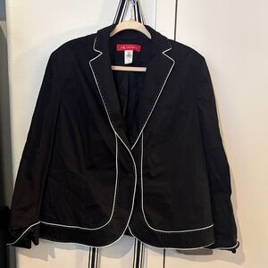 Anne Klein Black Blazer with White Trim